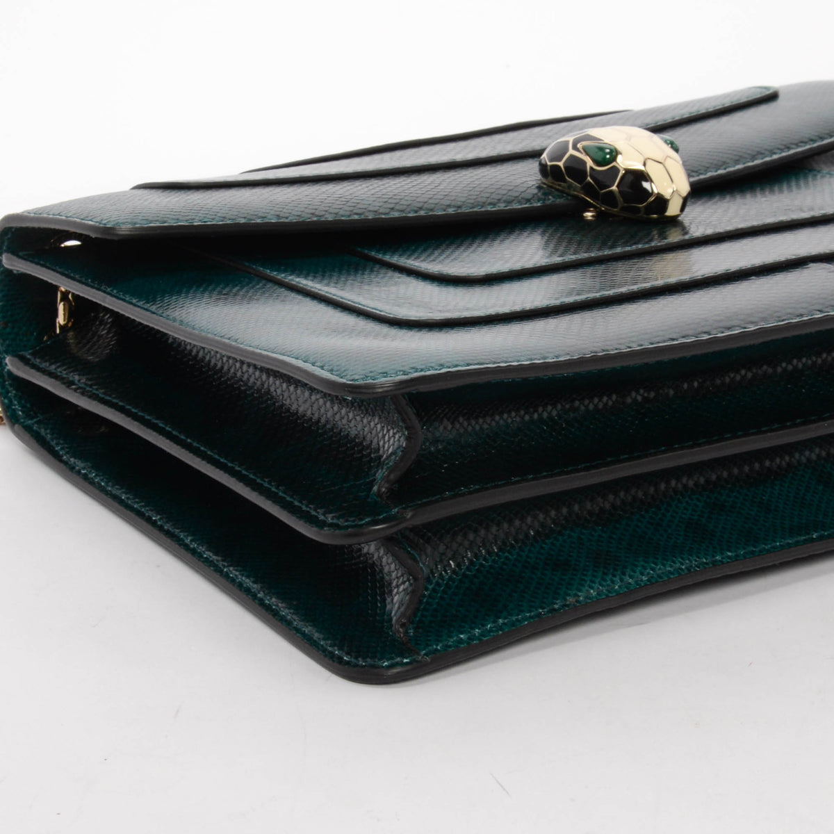 Bulgari Emerald Karung Medium Serpenti Forever Shoulder Bag