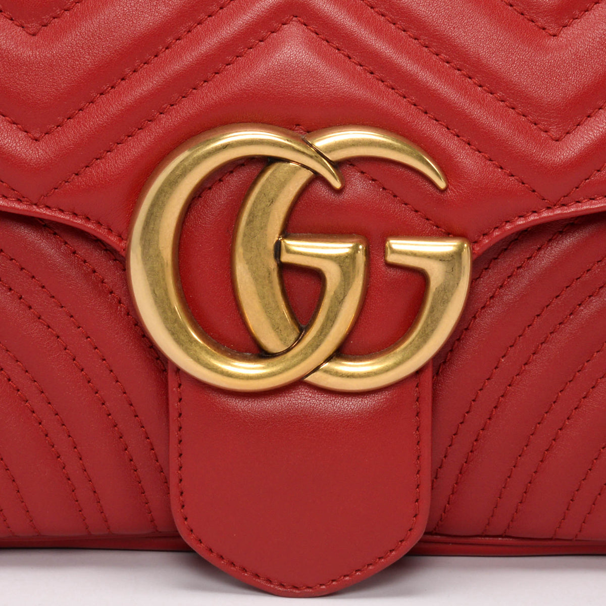Gucci Red Matelasse Medium Marmont Shoulder Bag