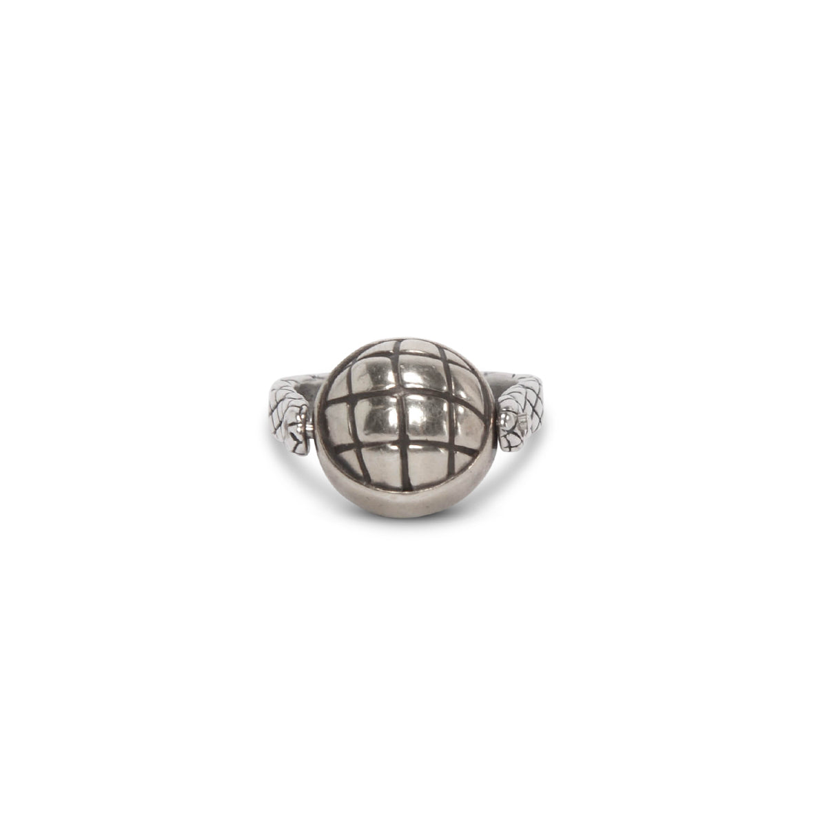 Bottega Veneta Silver Intrecciato Ball Ring