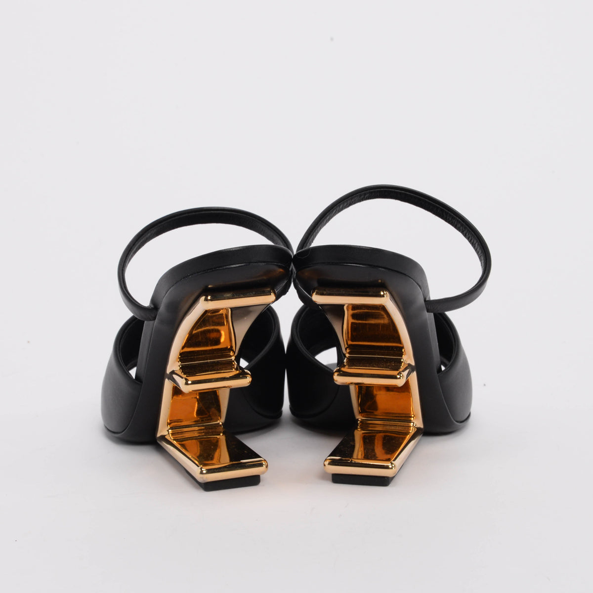 Fendi Black Lambskin Fendi First Mules 36