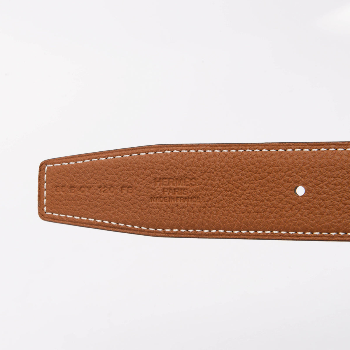 Hermes Black & Gold Box 135 & Togo Reversible H Buckle Belt 85