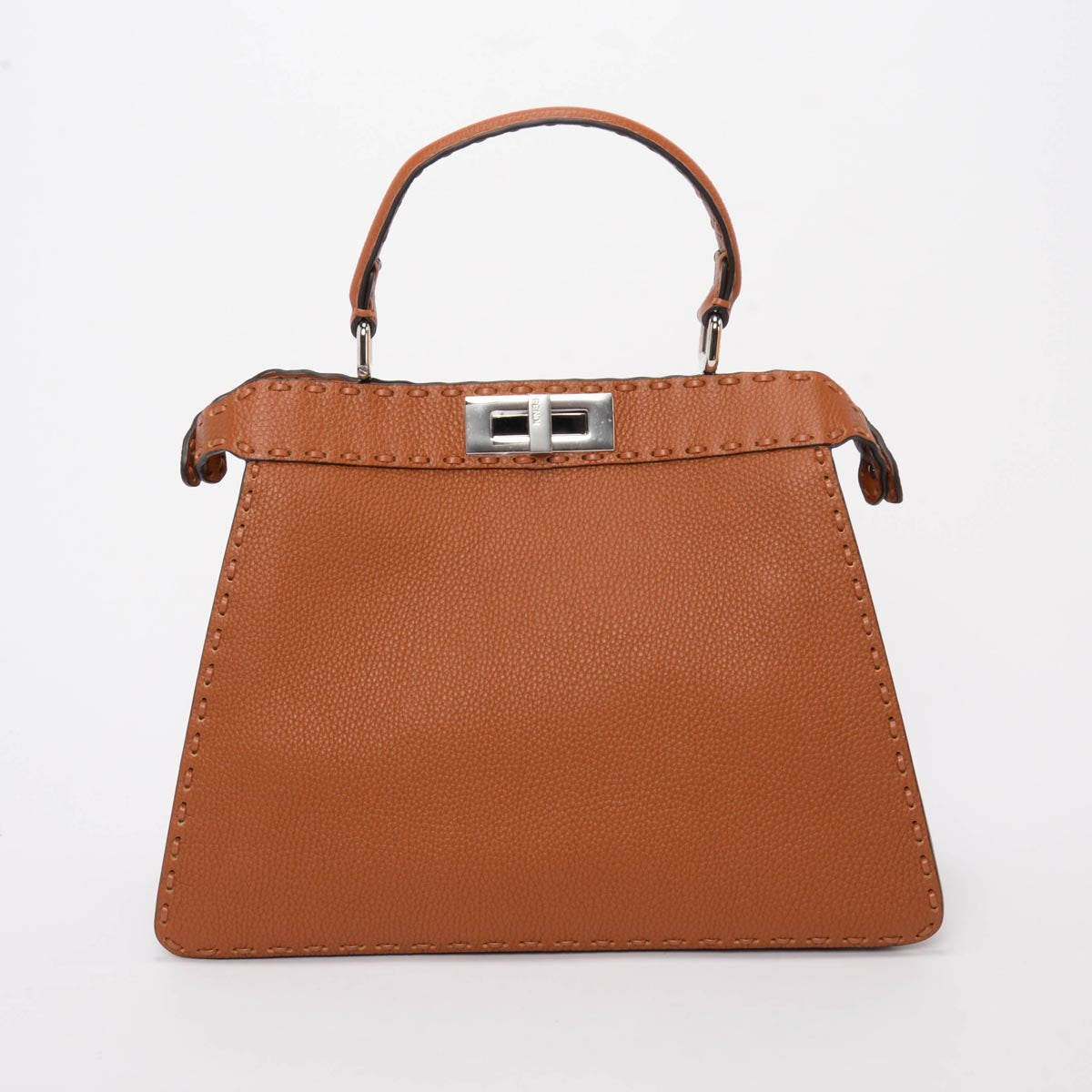 Fendi Tan Roma Calfskin Medium Peekaboo ISeeU Bag