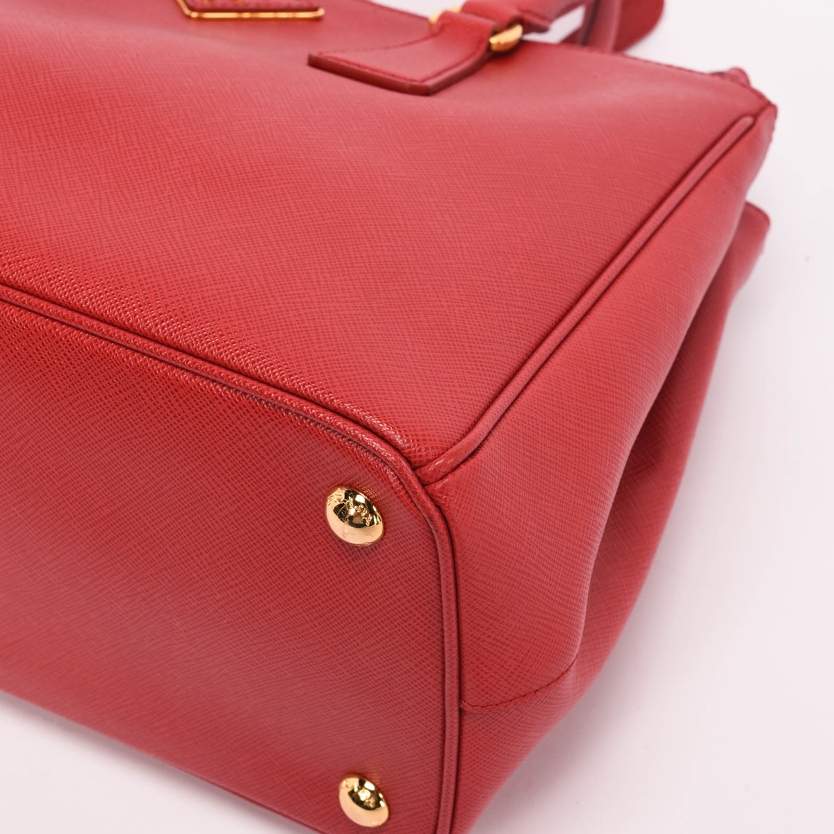 Prada Red Saffiano Lux Small Double Zip Tote