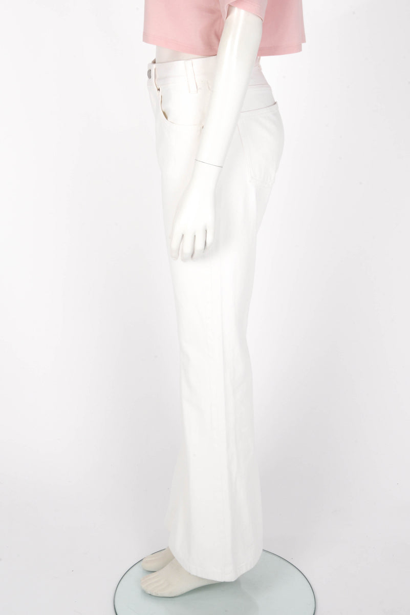 Celine White Denim Boot Leg Jeans 27