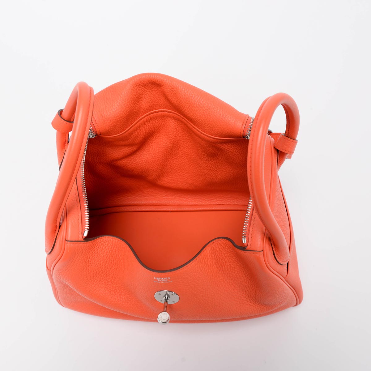 Hermes Orange Poppy Clemence Lindy 30
