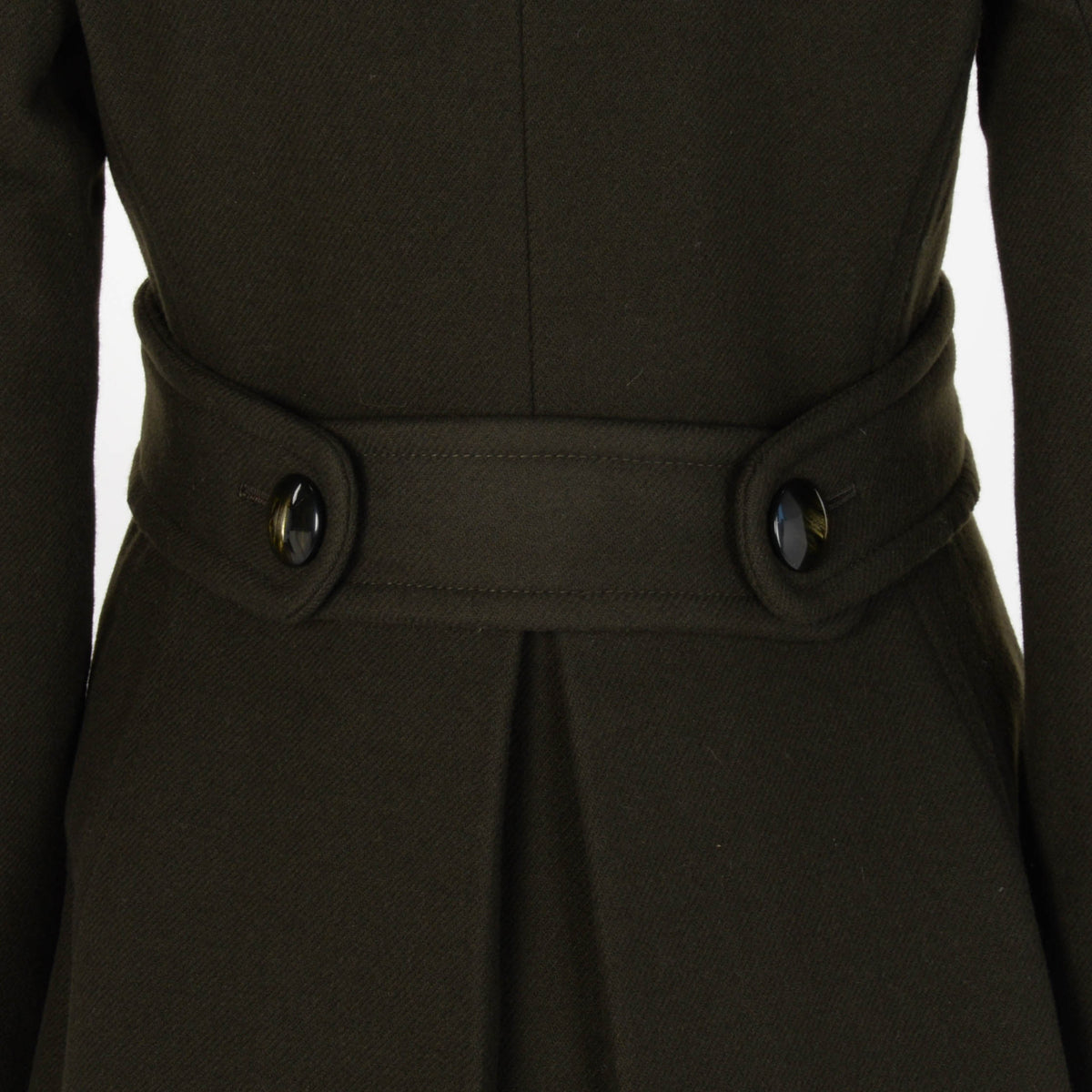 Stella McCartney Olive Wool Melton D.B. Coat IT 42
