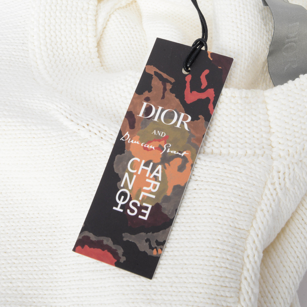 Dior White Cotton Knit Charleston Wolf Sweater L