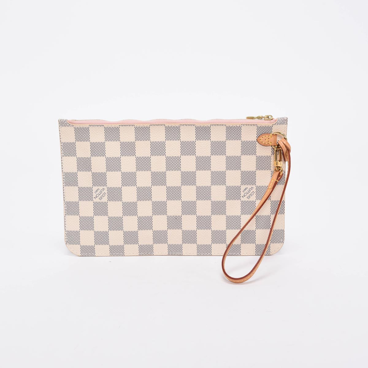 Louis Vuitton Rose Ballerine Damier Azur Neverfull Pouch