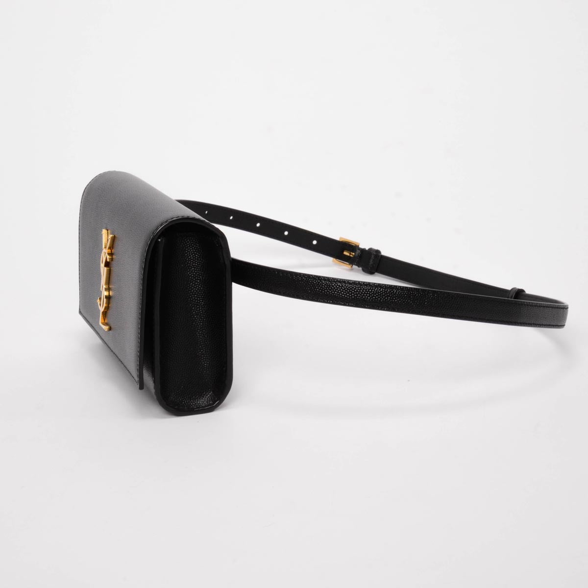 Saint Laurent Black Grain de Poudre Kate Belt Bag