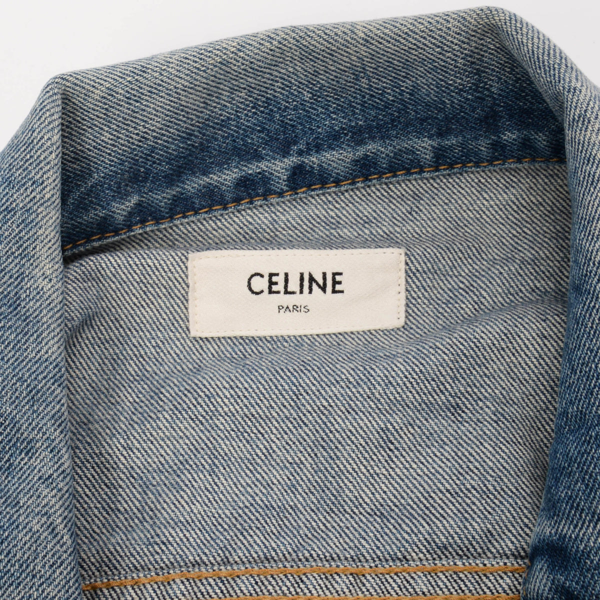 Celine Indigo Washed Denim Bandana Trim Jacket XS