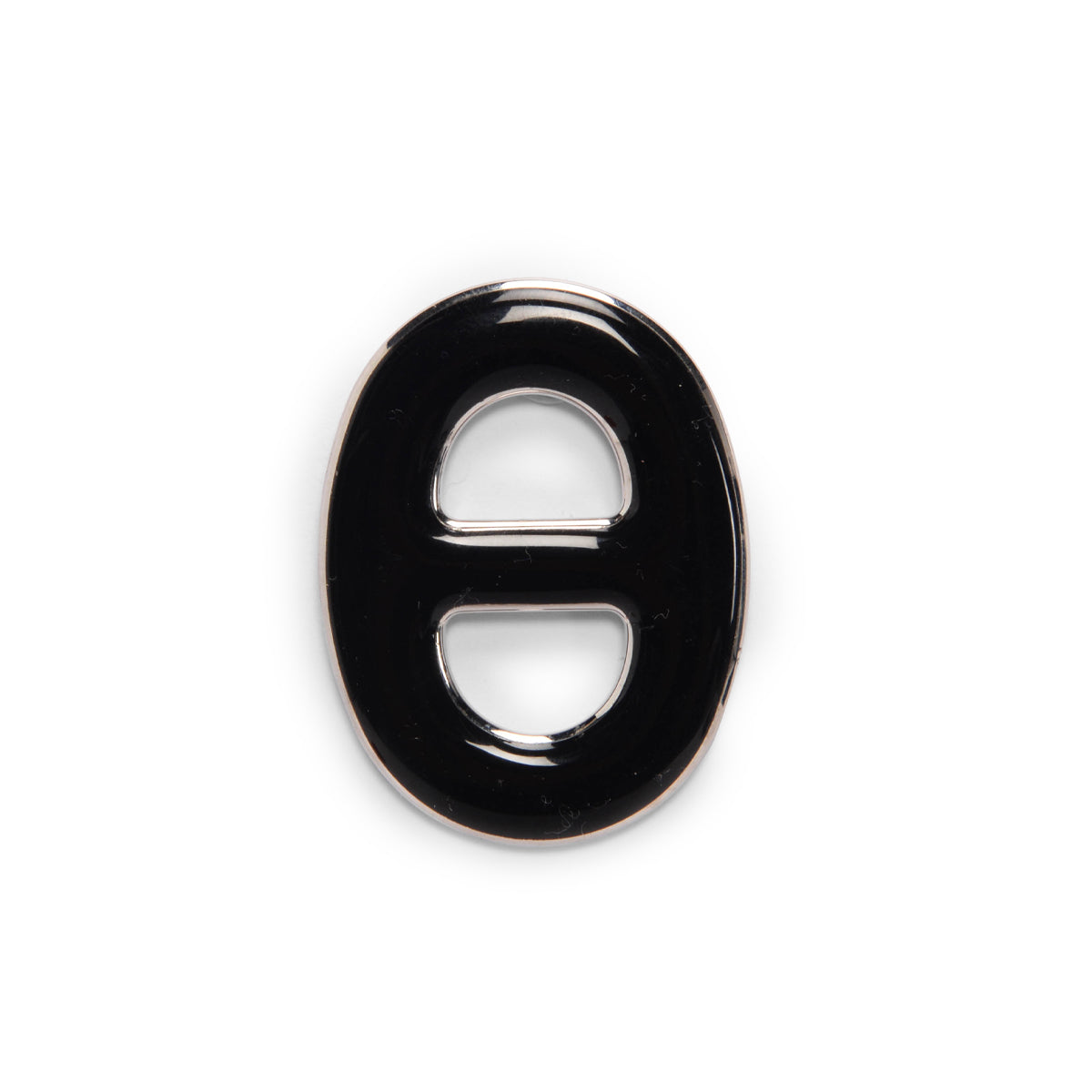 Hermes Black & Silver Enamel Chaine d'Ancre Scarf Ring