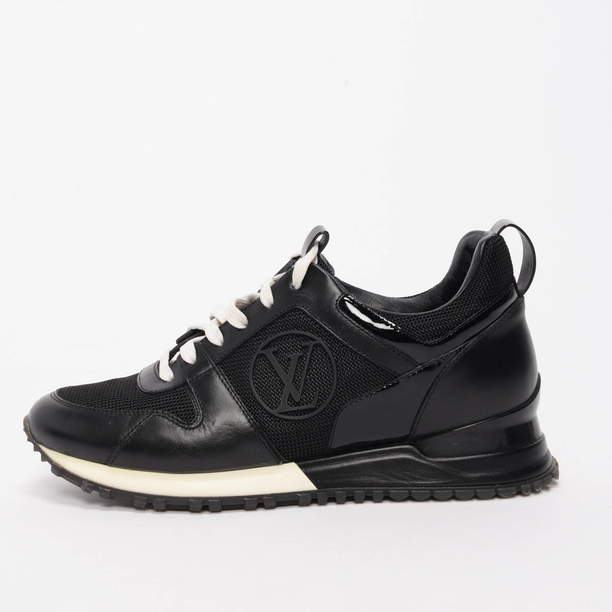 Louis Vuitton Black Calfskin Run Away Sneakers 37