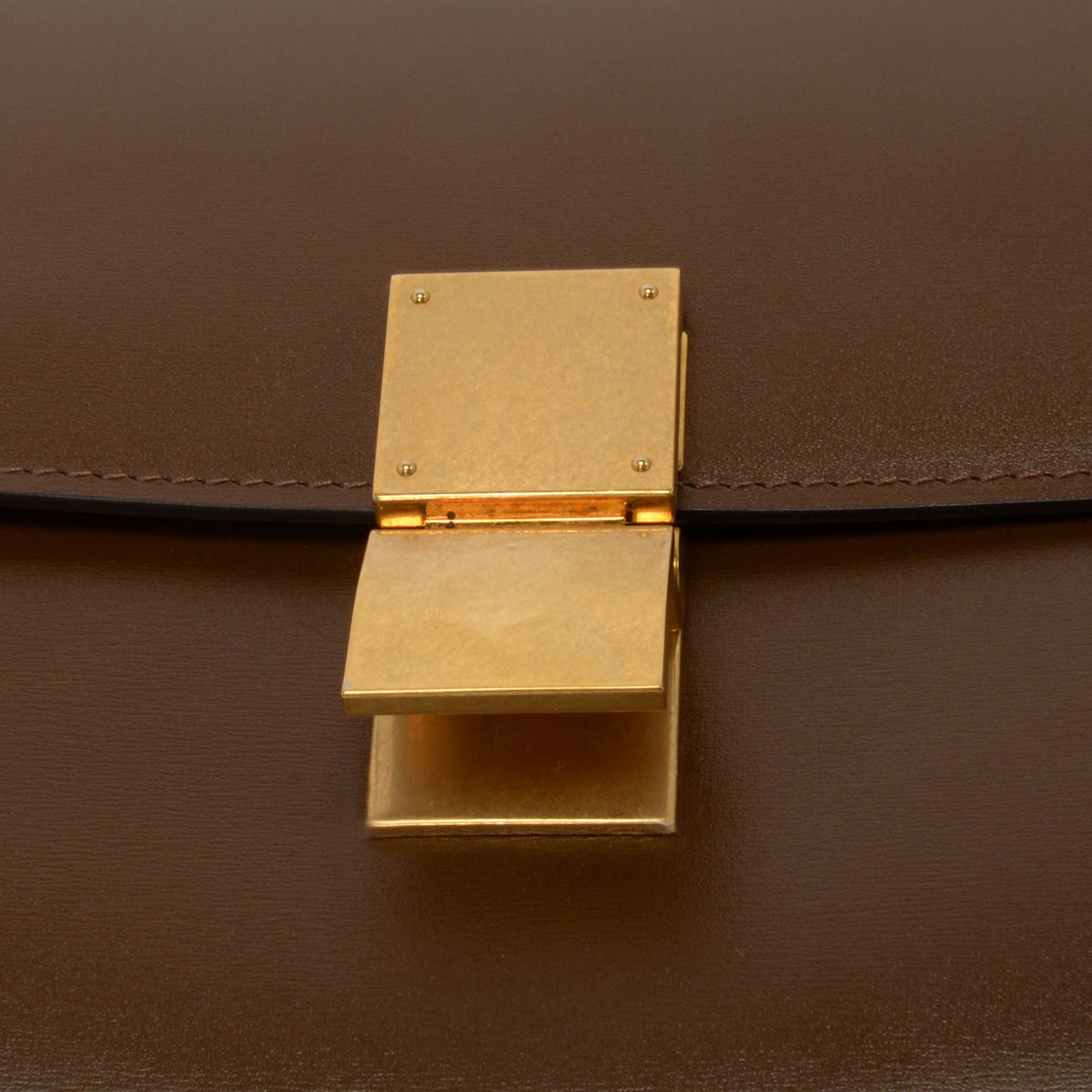 Celine Camel Box Calfskin Medium Classic Box Flap Bag