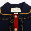 Gucci Navy Knitted Ruffle Trim Dress S - Blue Spinach