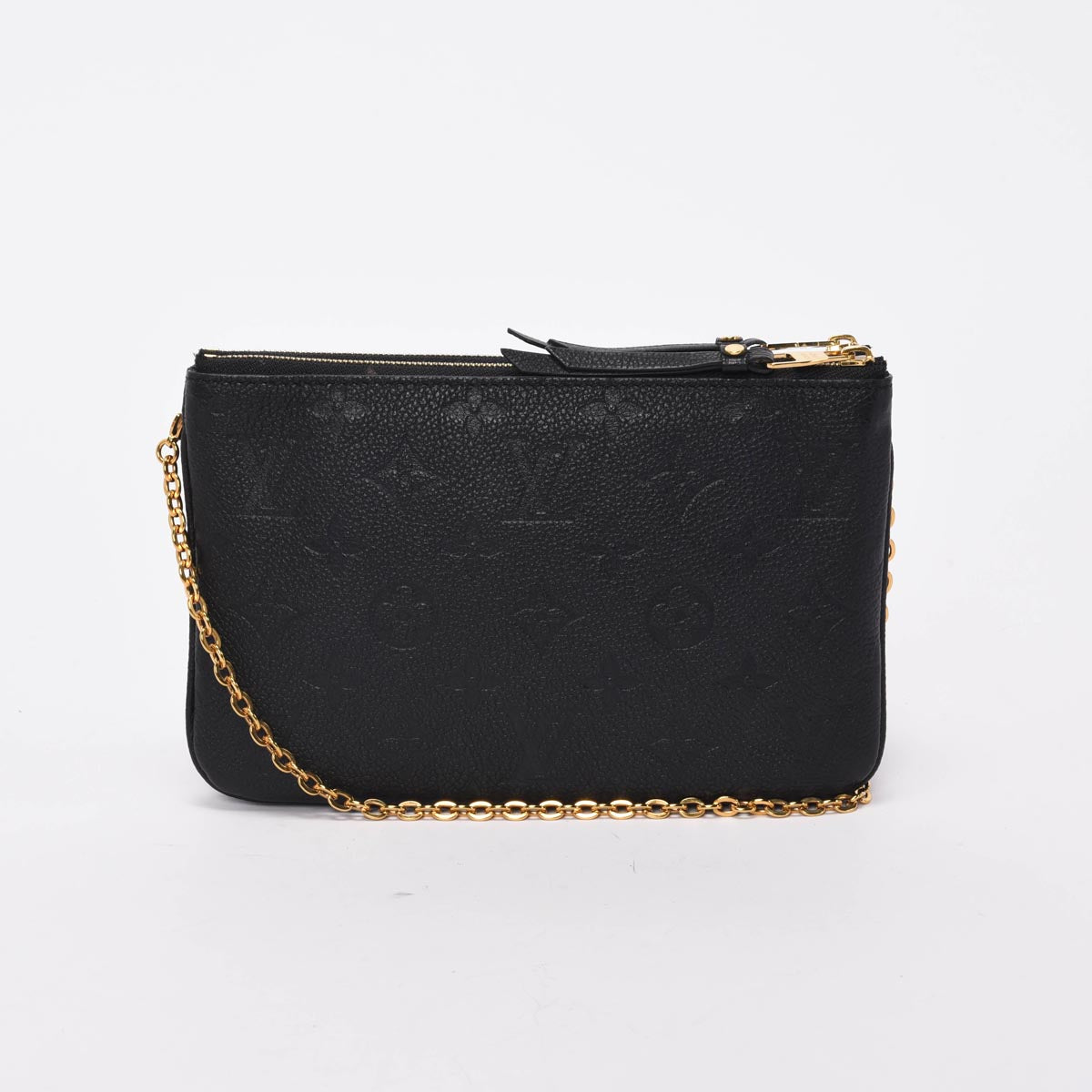Louis Vuitton Black Monogram Empreinte Double Zip Pochette