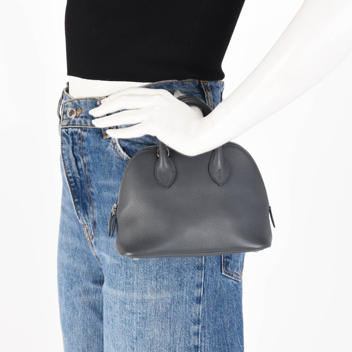 Hermes Gris Misty Evercolor Bolide 1923 Mini Bag
