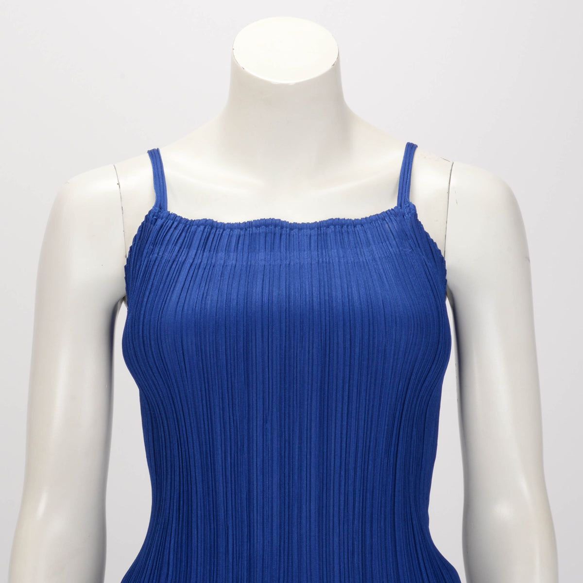 Pleats Please Issey Miyake Blue Pleated Singlet Top