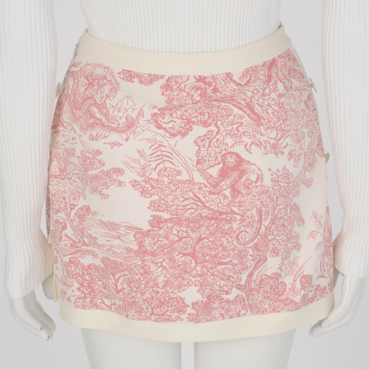 Dior Pink Toile de Jouy Sauvage Dioriviera Mini Skirt FR 36