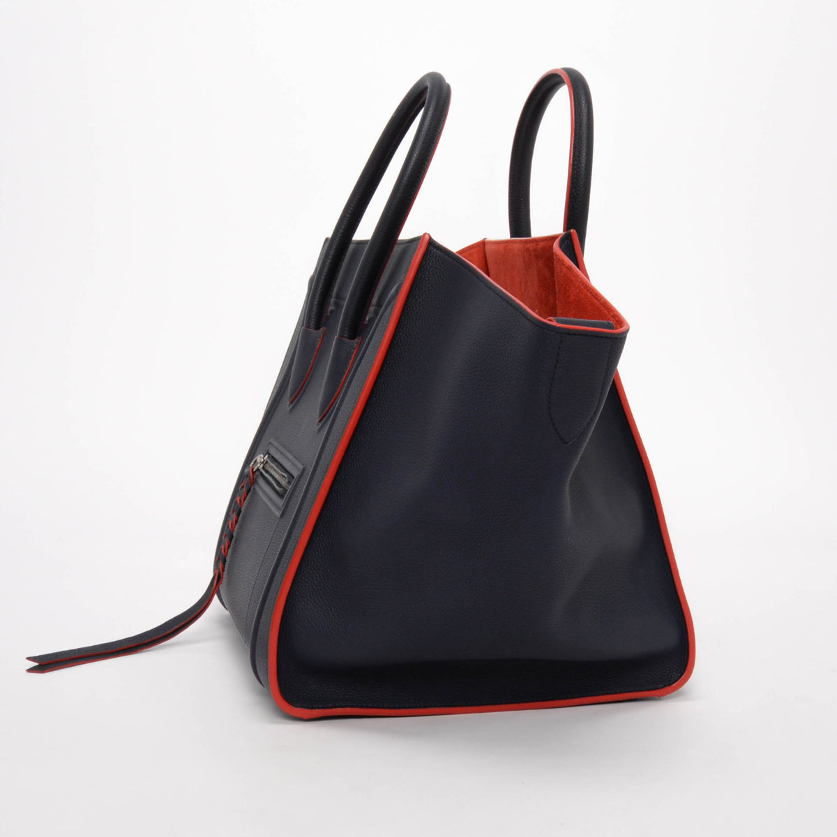 Celine Navy & Red Bullcalf Medium Phantom Luggage Tote