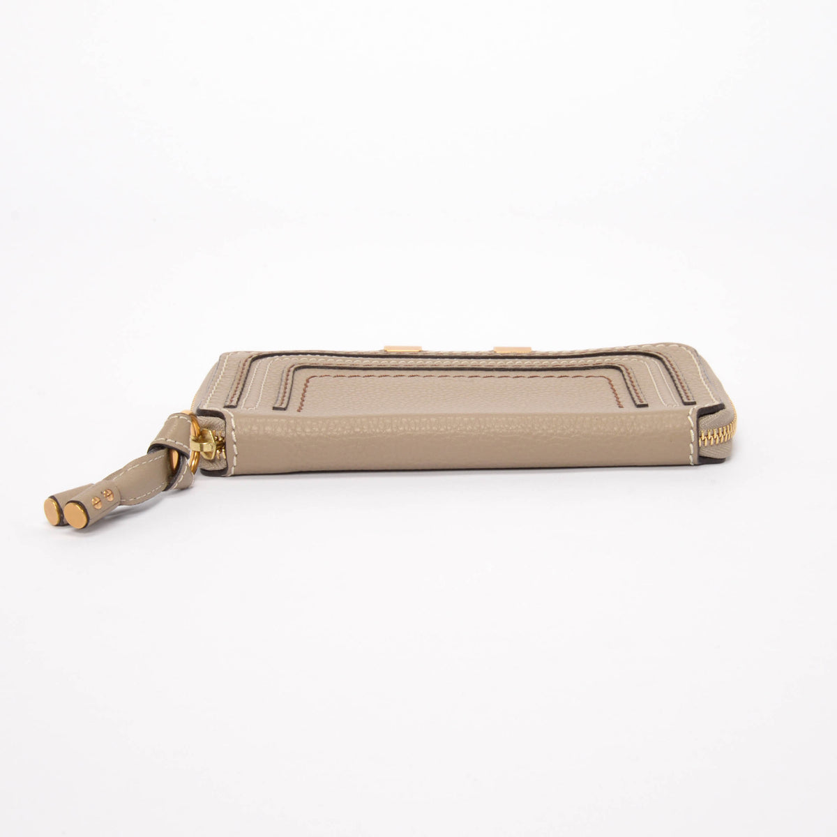 Chloe Taupe Grained Calfskin Marcie Wallet