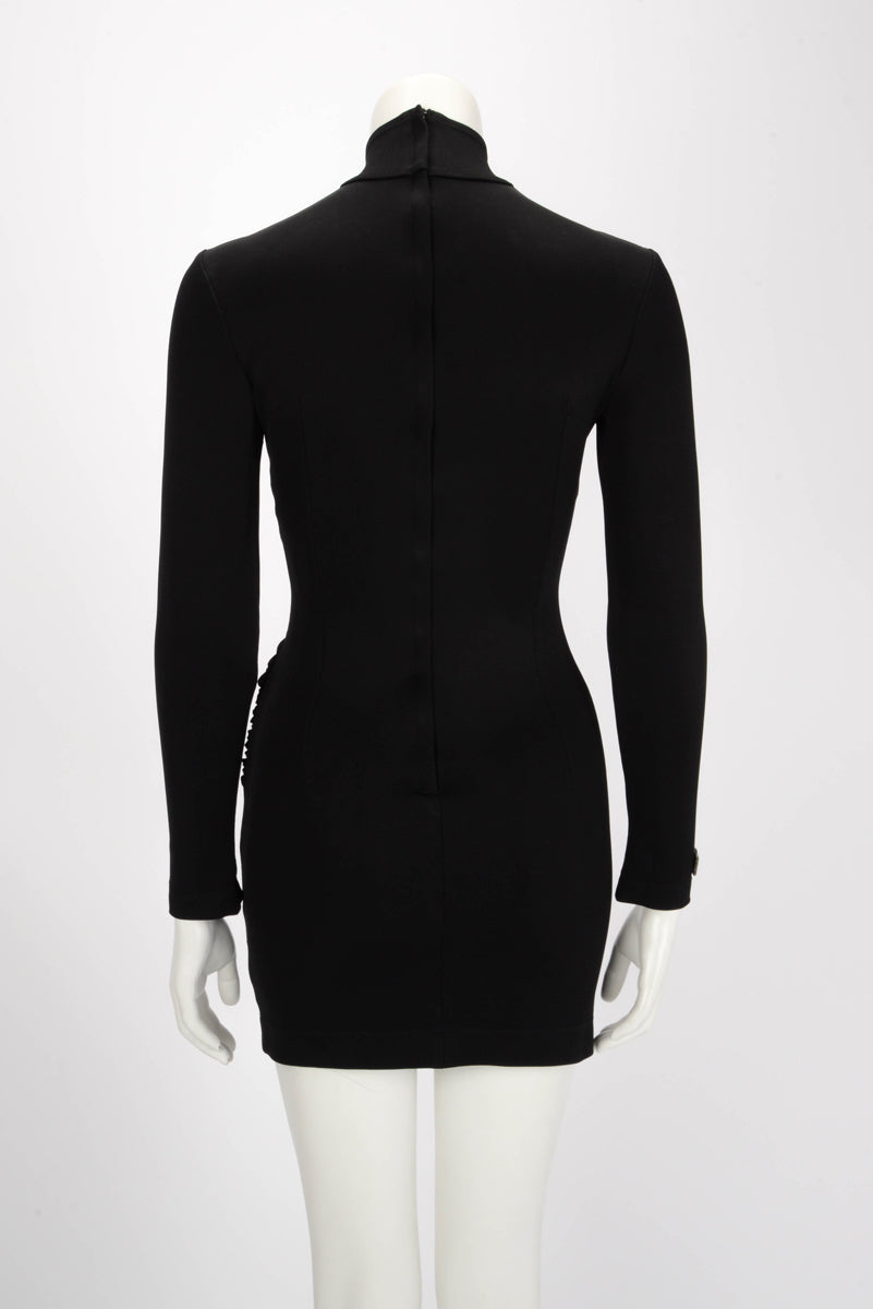 Dolce & Gabbana Black Technical Fabric Long Sleeve Dress IT 40