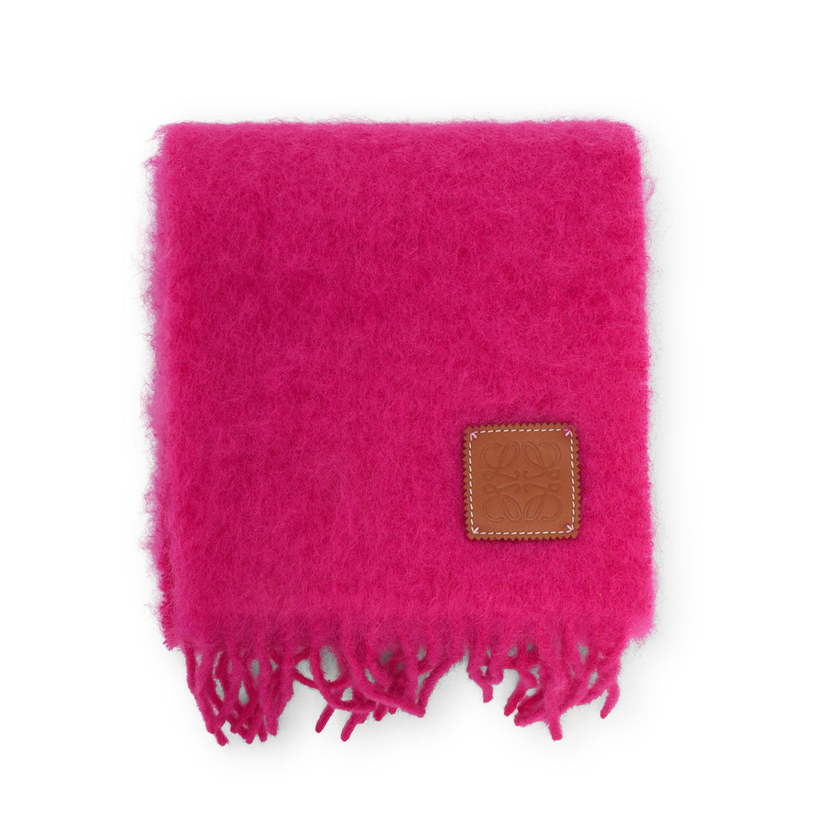 Loewe Bright Pink Mohair & Wool Anagram Scarf