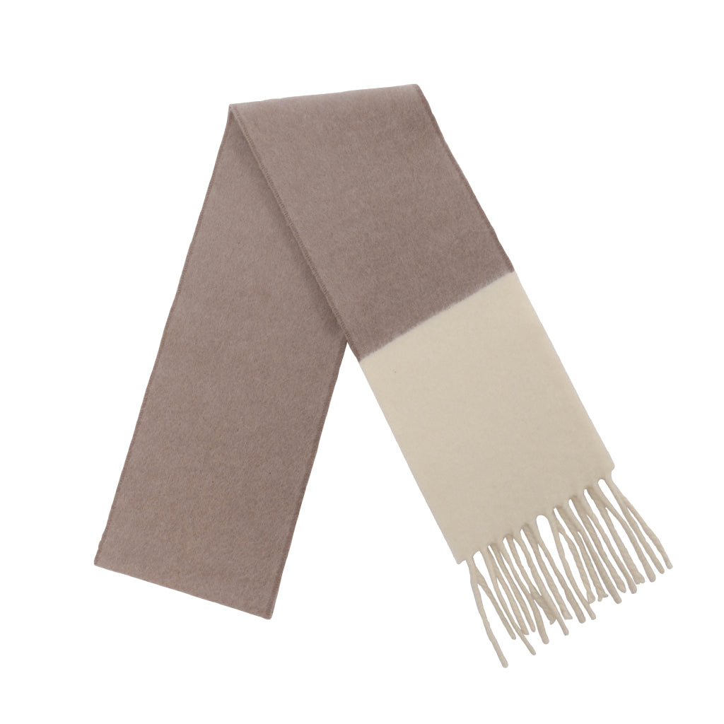 Hermes Taupe & Ivory Cashmere Allumette Scarf