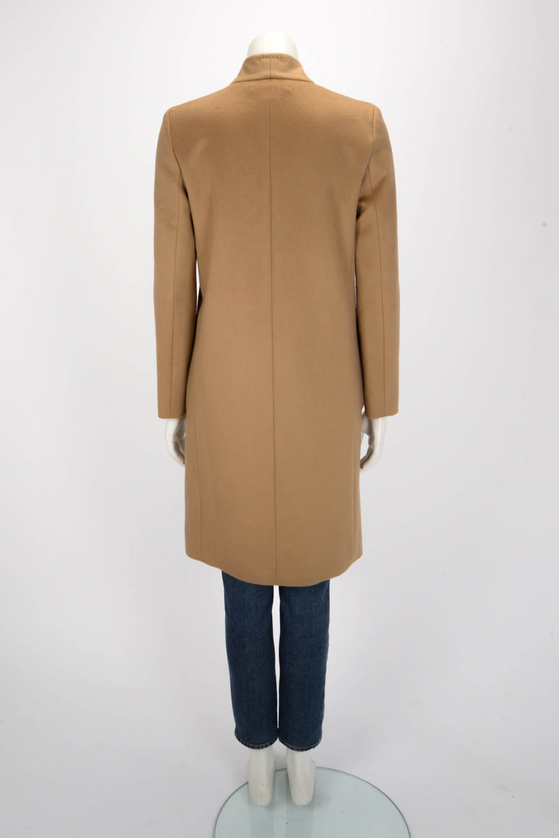 Max Mara Caramel Wool Melton Patch Pocket Coat IT 38