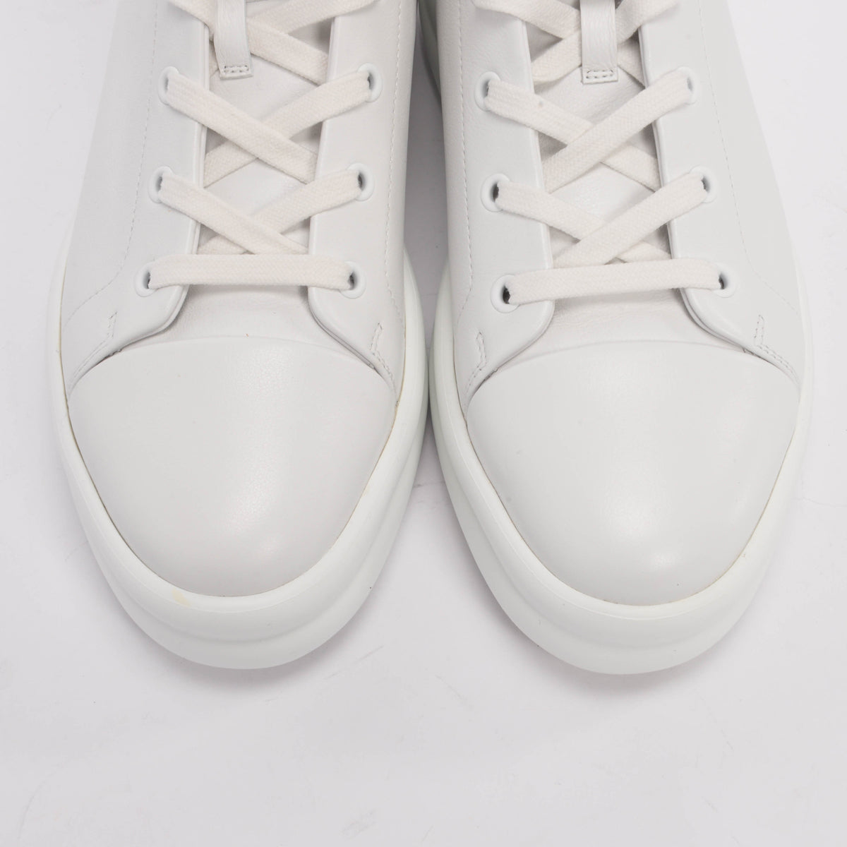 Hermes White Calfskin Happiness High-Top Sneakers 39