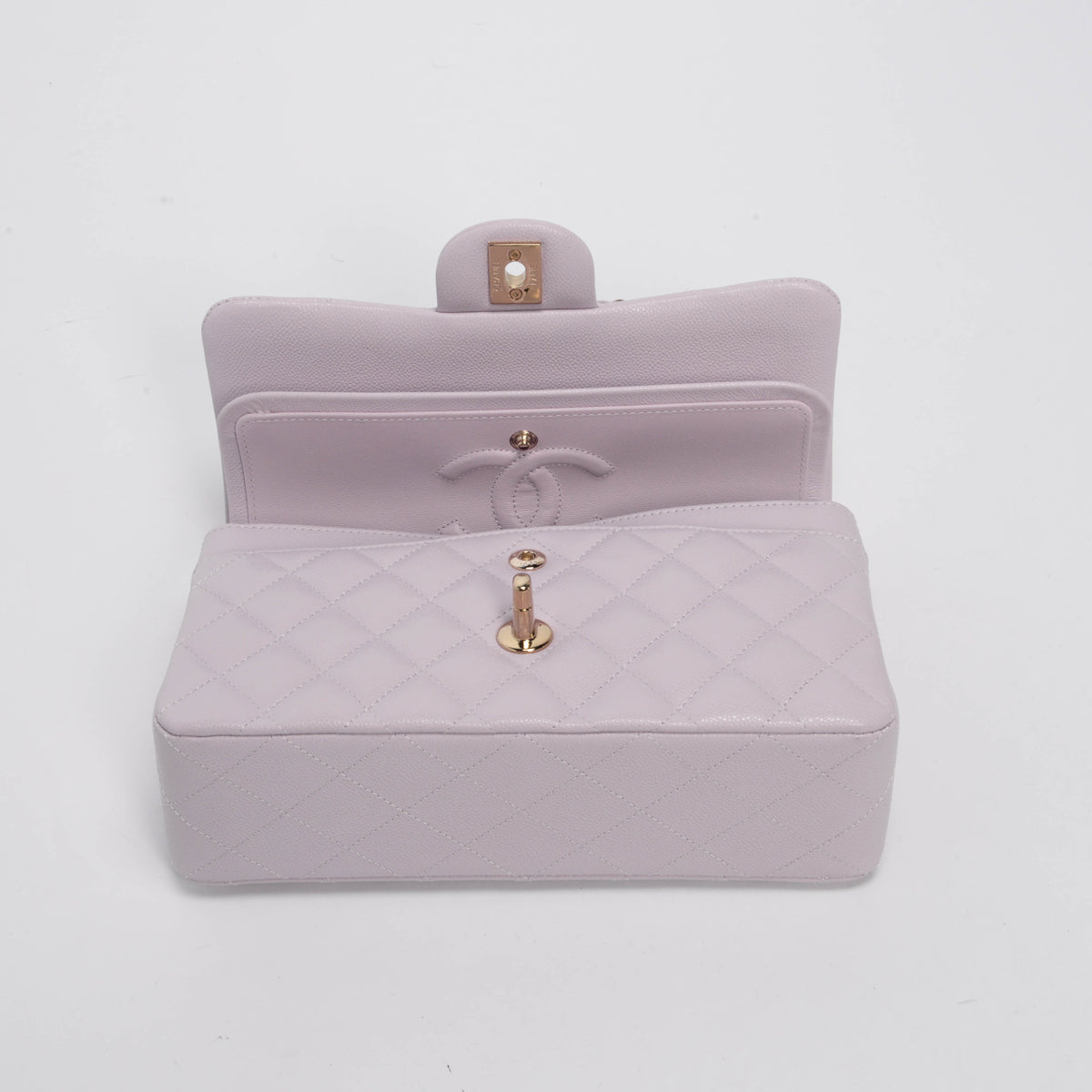 Chanel Lilac Quilted Caviar Small Classic Flap Bag