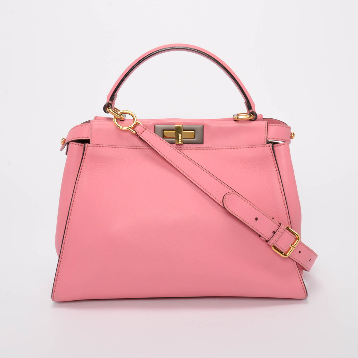 Fendi Pink Calfskin Medium Peekaboo Bag