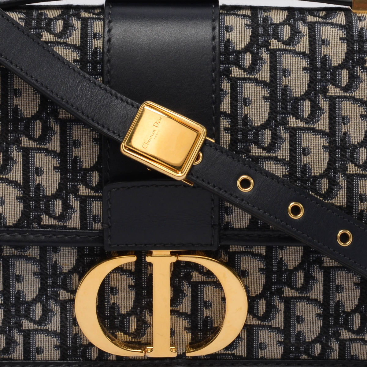 Dior Blue Oblique Jacquard 30 Montaigne Flap Bag