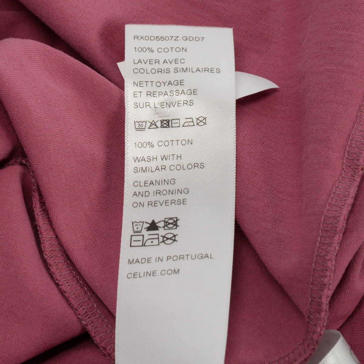 Celine Magenta Cotton Loose Graphic T-Shirt M