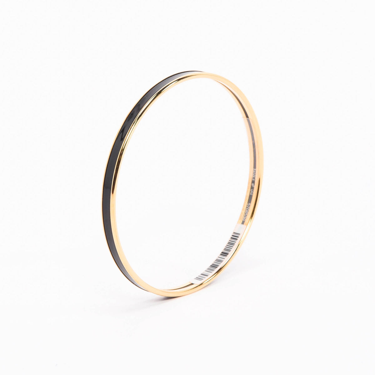 Hermes Black & Gold Enamel Uni Bangle