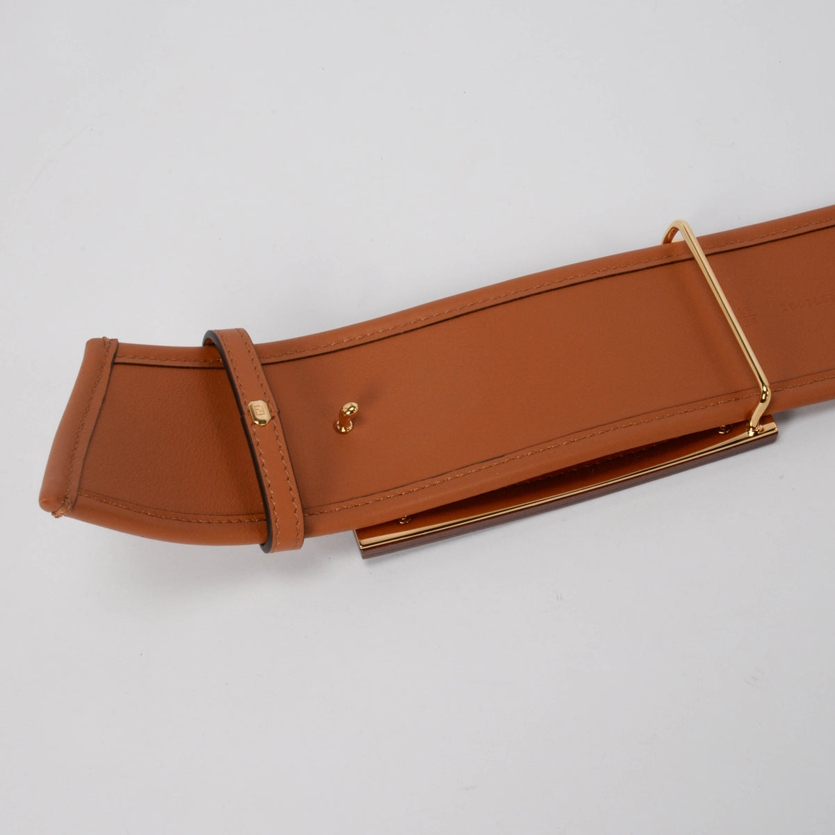 Fendi Ivory Vitello & Canvas King FF Belt