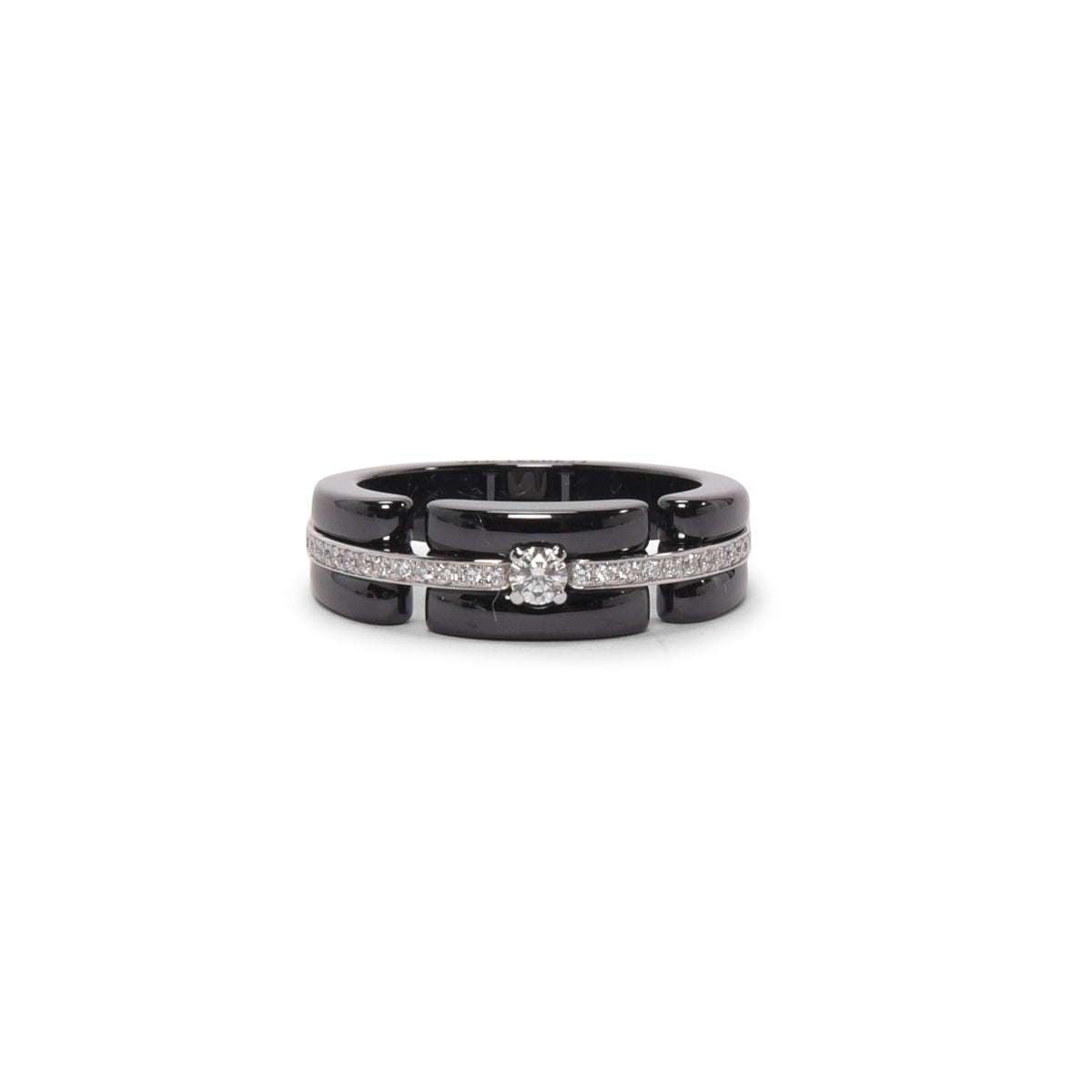 Chanel Black Ceramic, White Gold & Diamond Ultra Ring
