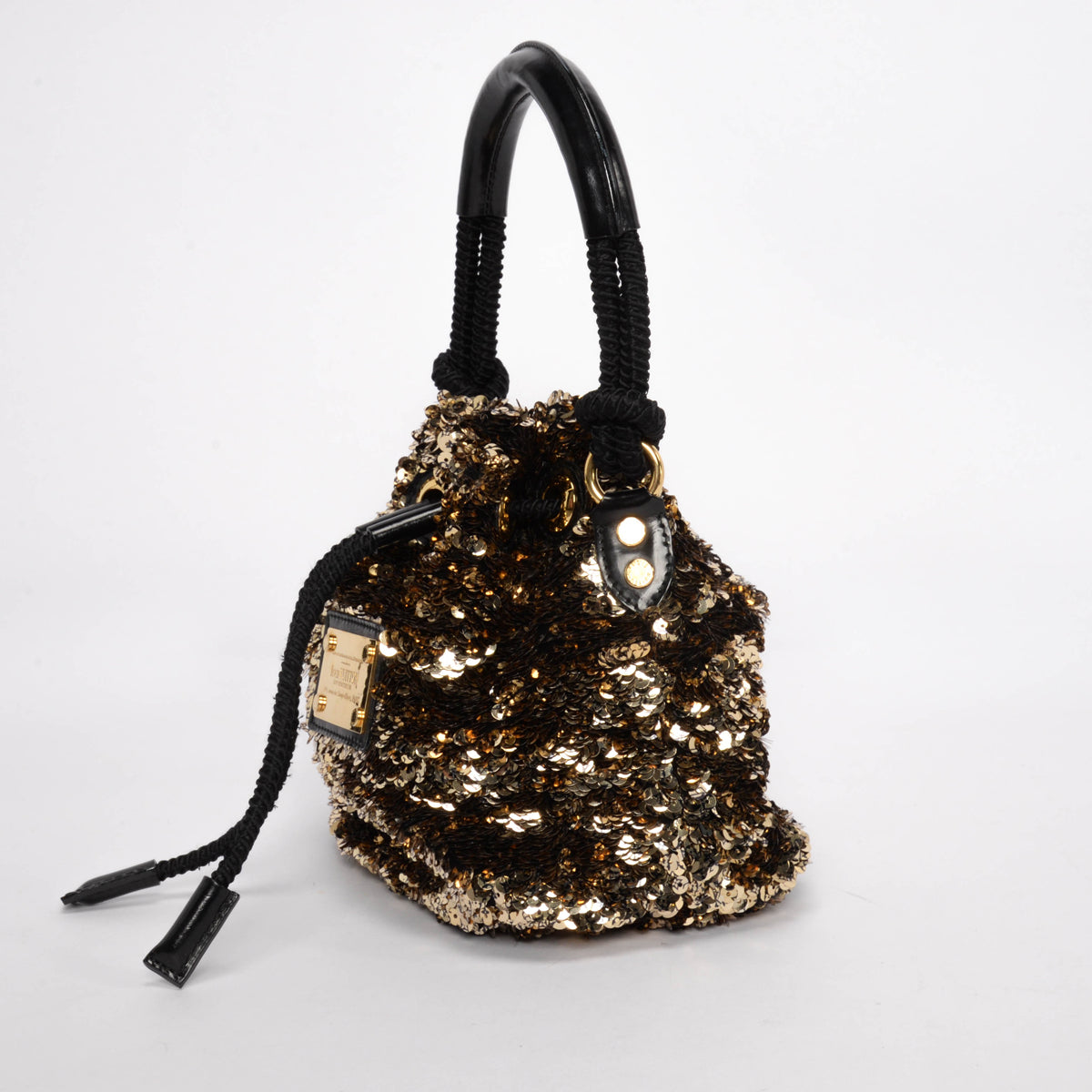 Louis Vuitton Gold Sequin Mini Noe Rococo Bag
