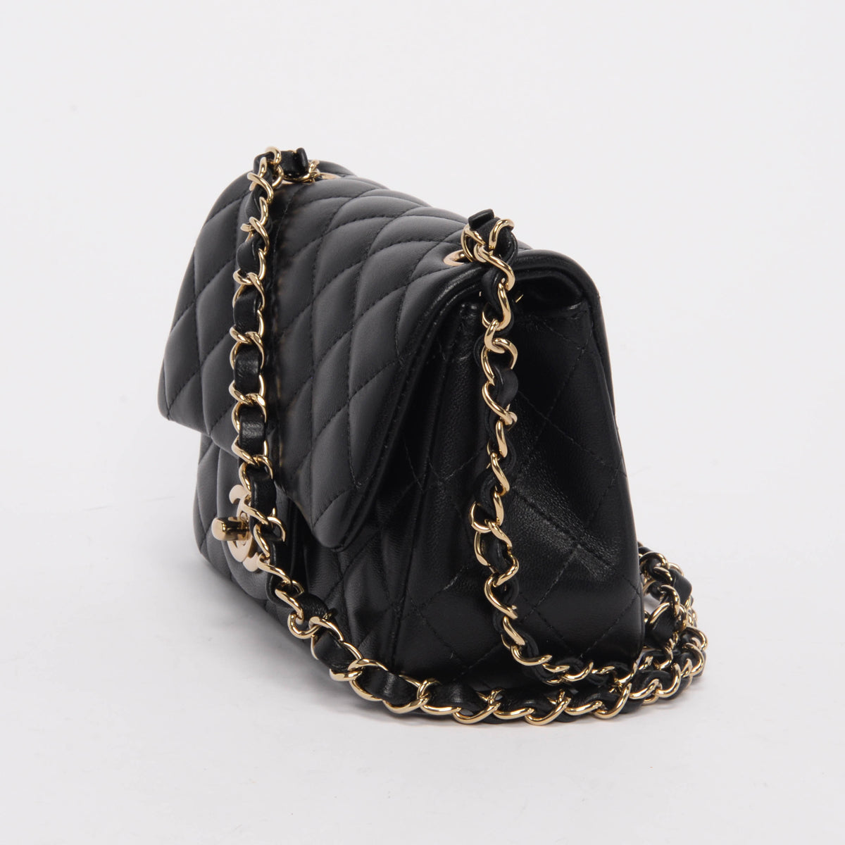 Chanel Black Quilted Lambskin Mini Square Flap Bag