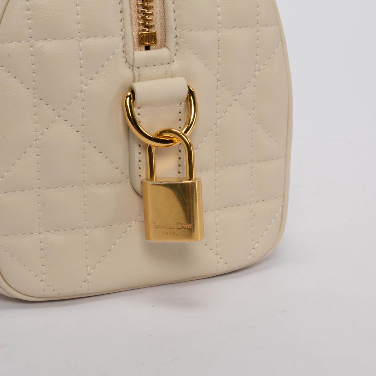 Dior Dusty Ivory Macrocannage Calfskin Groove 20 Bag