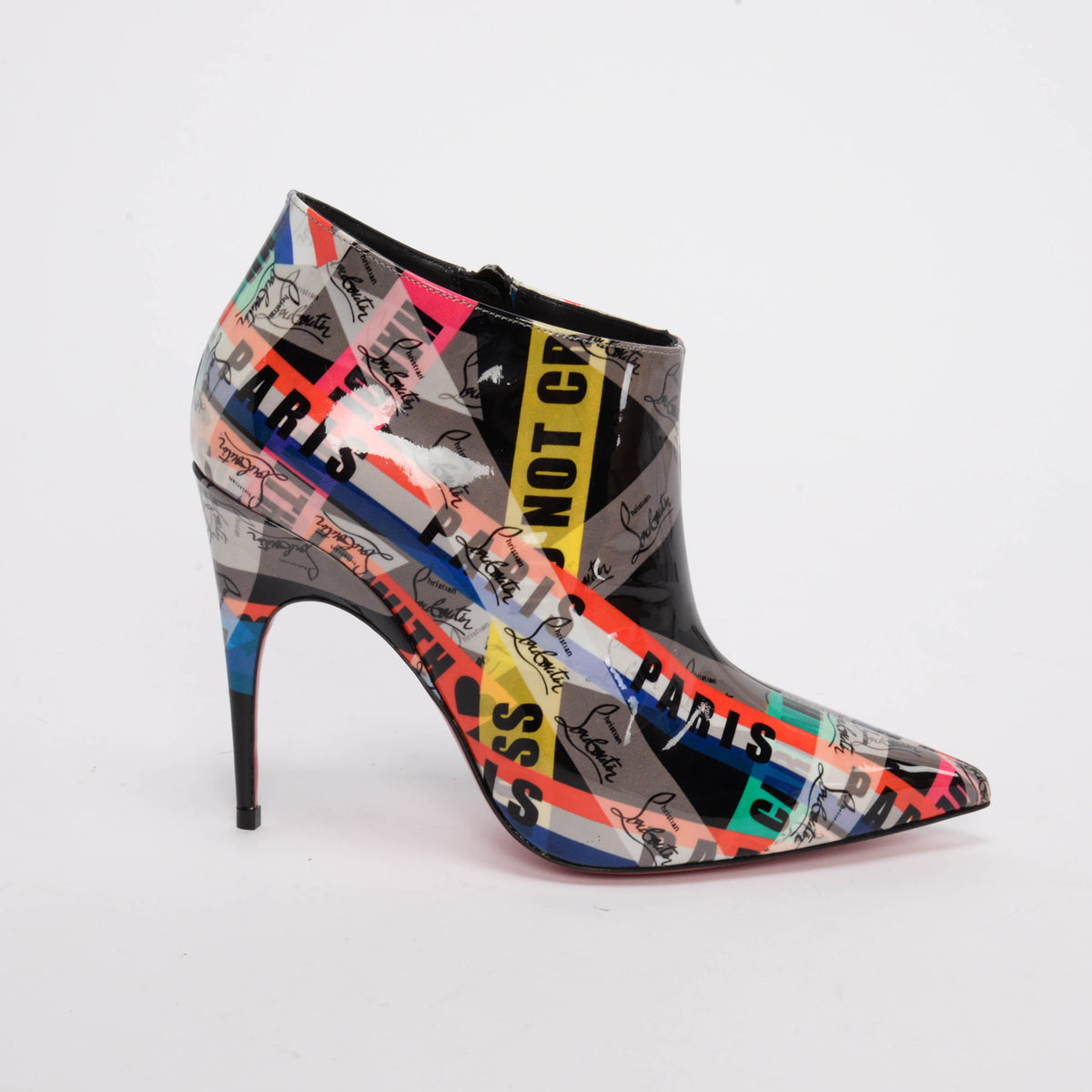 Christian Louboutin Multicolour Patent Loubiballage Gorgona Boots 36