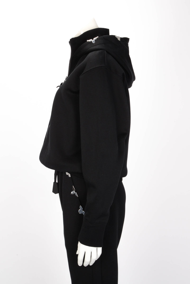 Louis Vuitton Black Cotton Jersey Monogram Accent Tracksuit XS