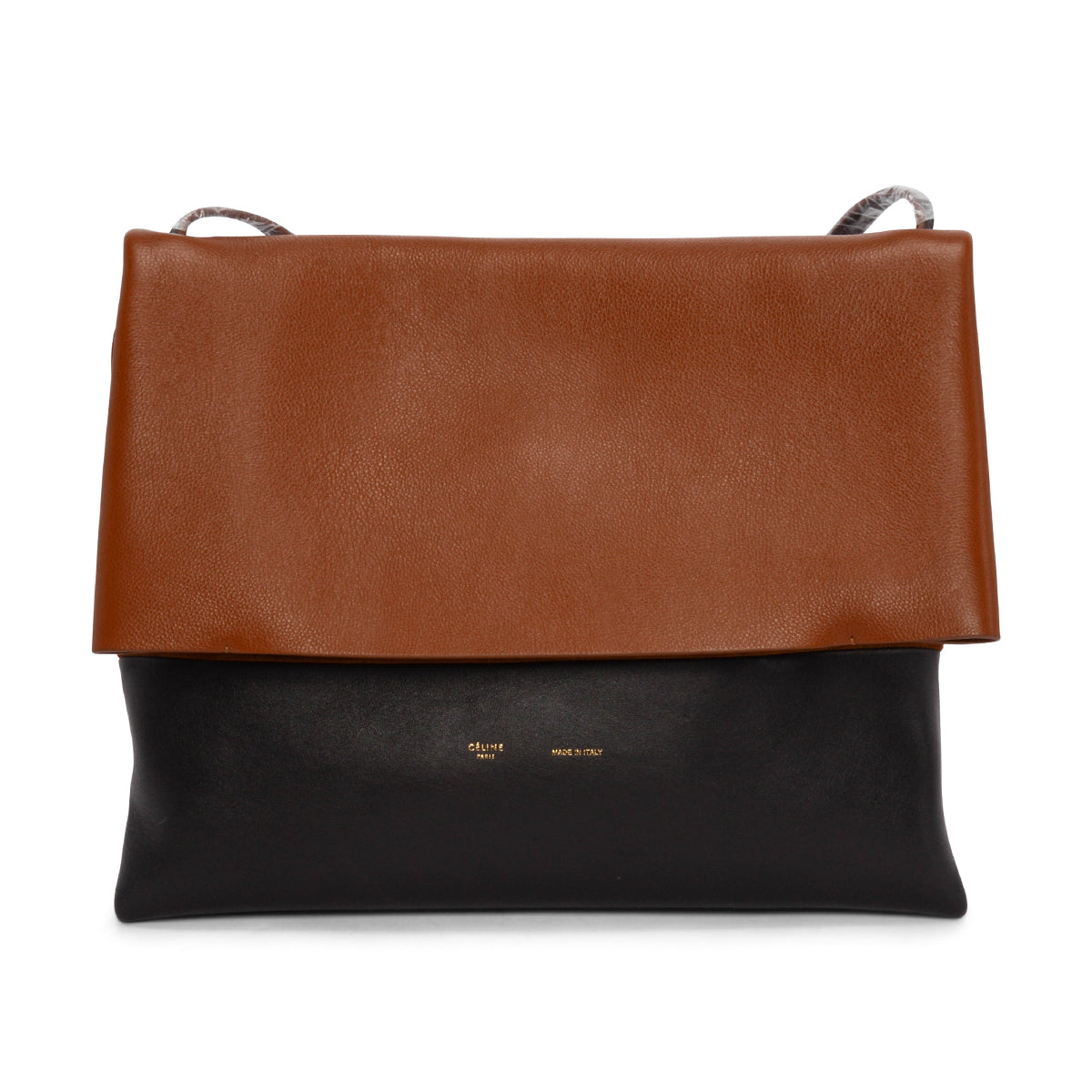Celine Tan & Black Calfskin All Soft Shoulder Bag