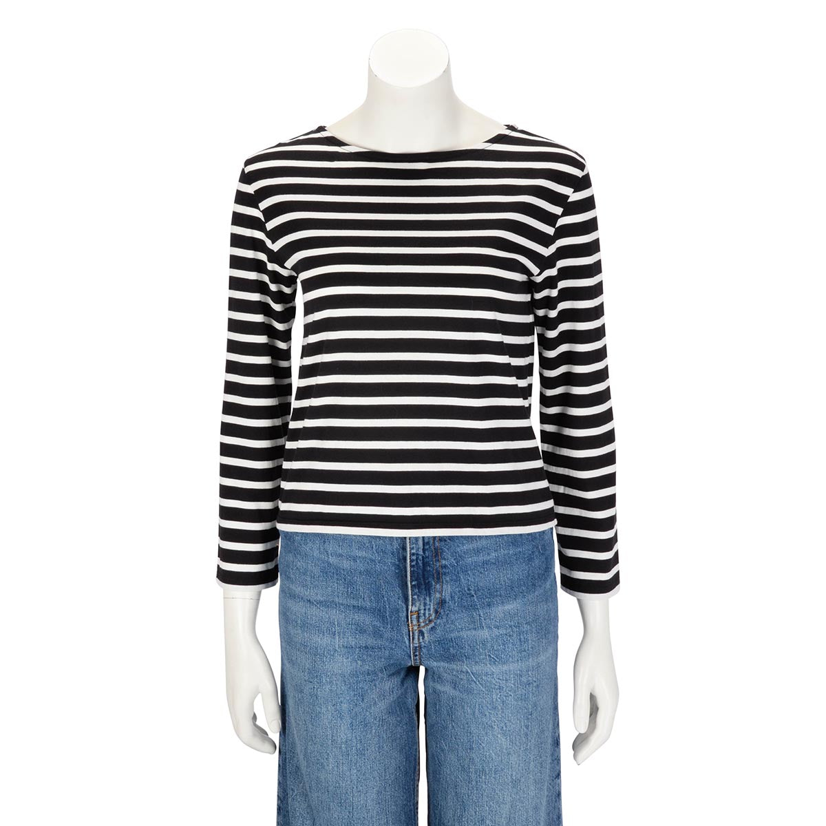 Celine Black & White Cotton Striped T-Shirt S