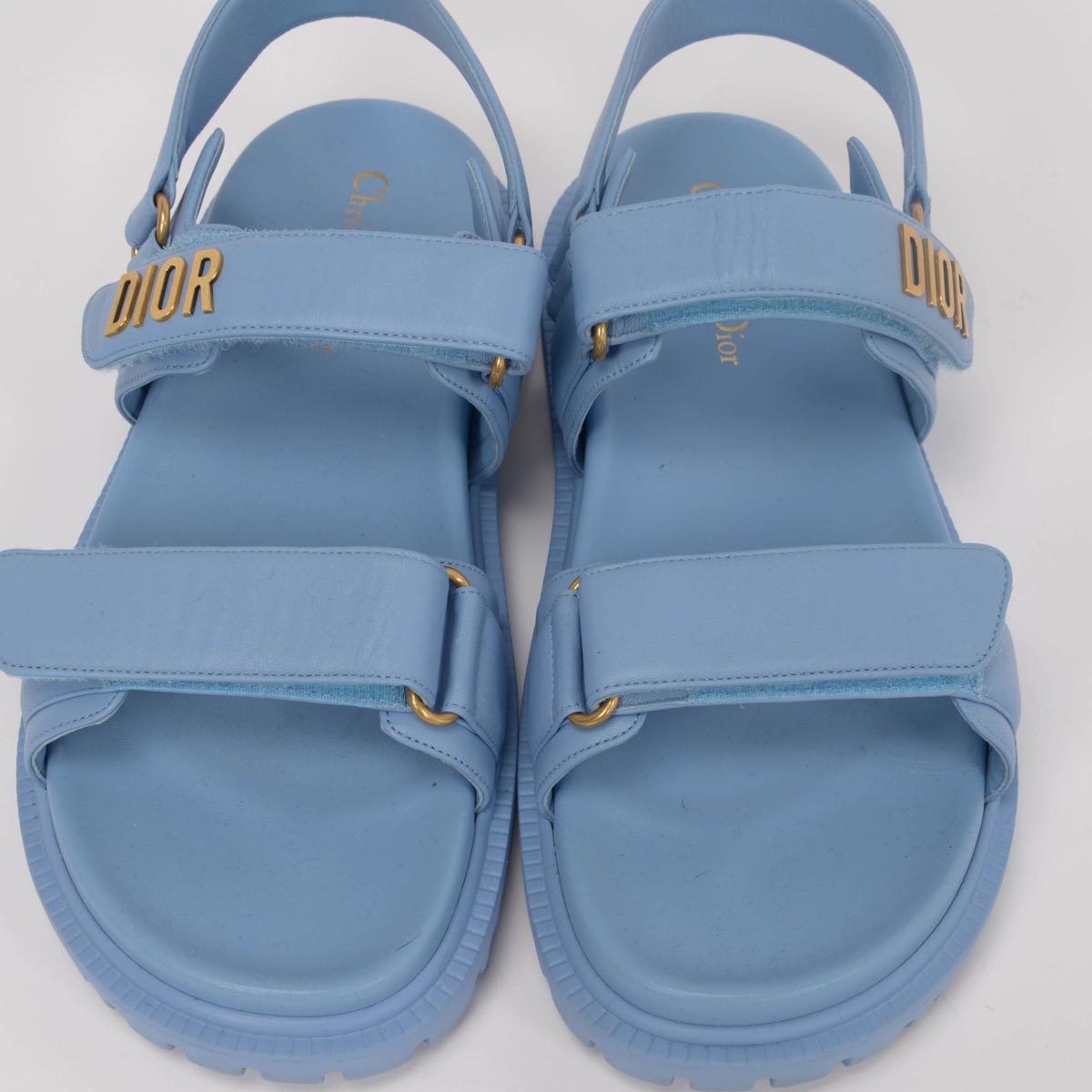 Dior Blue Lambskin Dioract Sandals 40