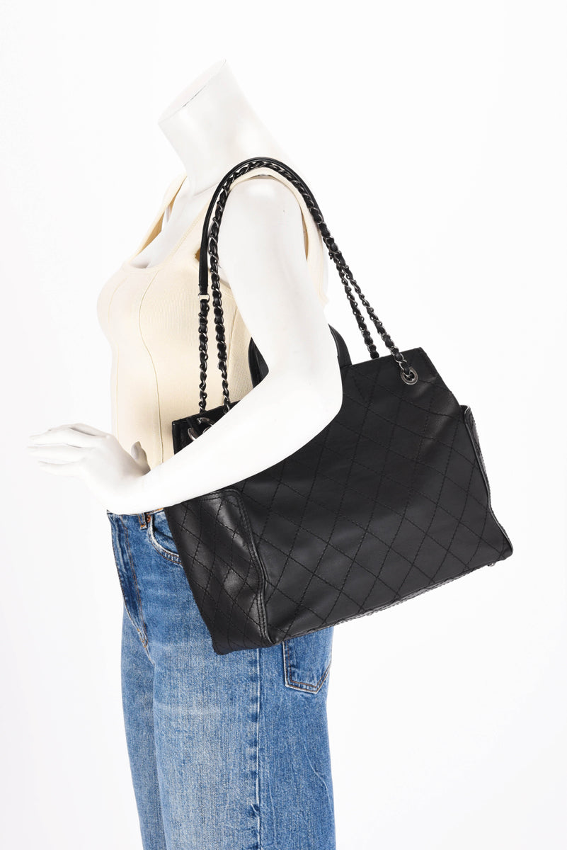 Chanel Black Quilted Calfskin CC Pocket Tote