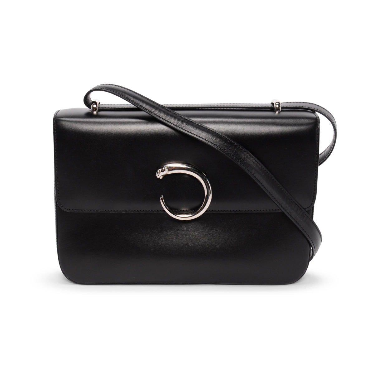 Cartier Black Calfskin Panthere Shoulder Bag