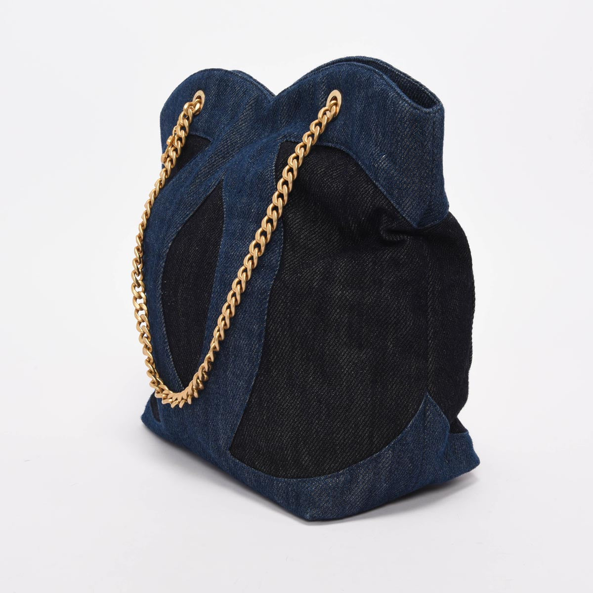 Chanel Two Tone Denim Large CC Shopping Tote