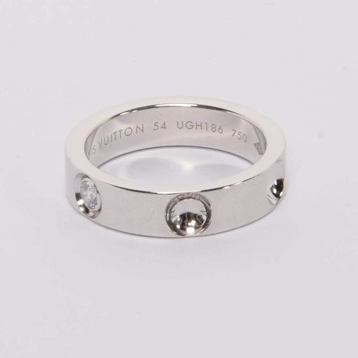 Louis Vuitton 18k White Gold Empreinte Alliance Ring