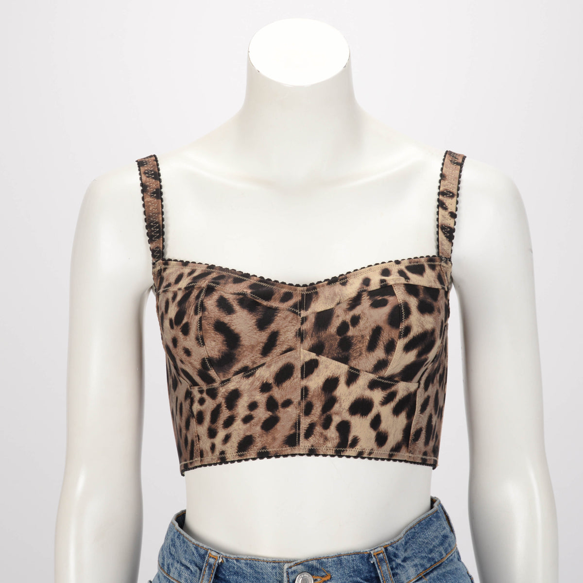 Dolce & Gabbana x Skims Leopard Jersey Bralette Top M