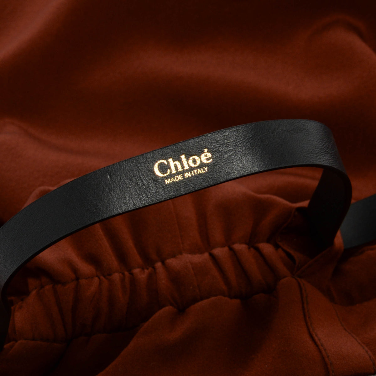 Chloe Rosewood Brown Crepe De Shine Paperbag Belted Pants FR38